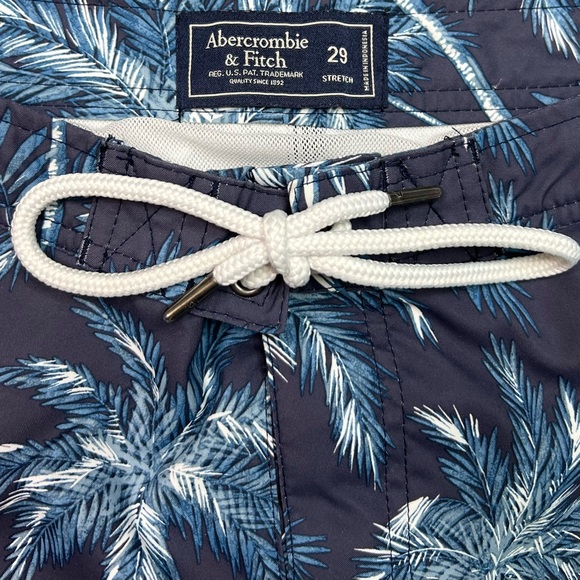 Abercrombie & Fitch Swim Abercrombie Fitch Mens Navy Blue Palm Tree